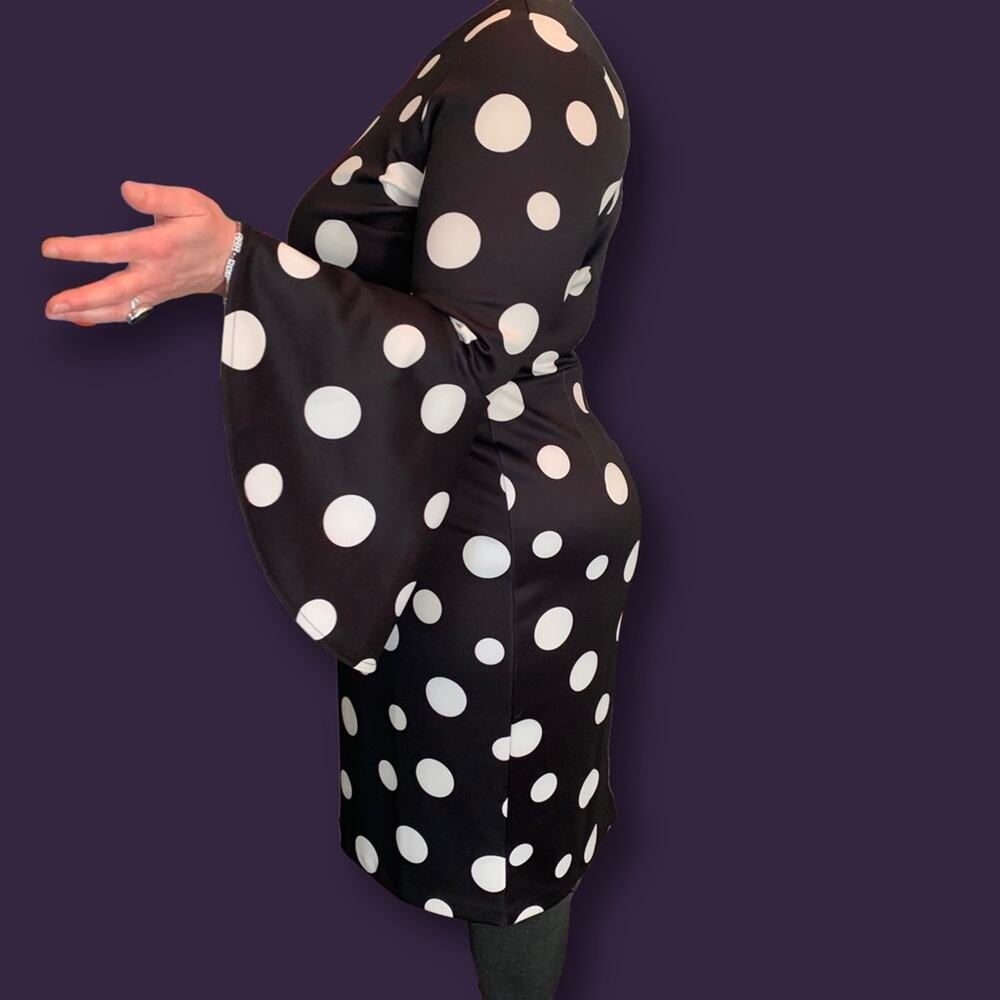 Polka Dot Dress Size 18 NEW ELOQUII Scuba Dress Black and White - Picture 7 of 15